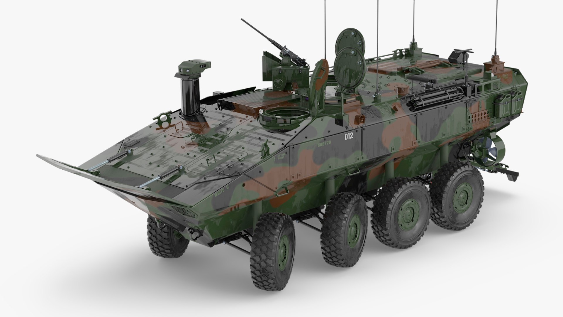 US Amphibious Assault Vehicle Wet Rigged 3D model preview