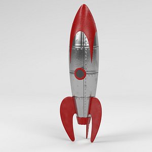 3d retro space rocket