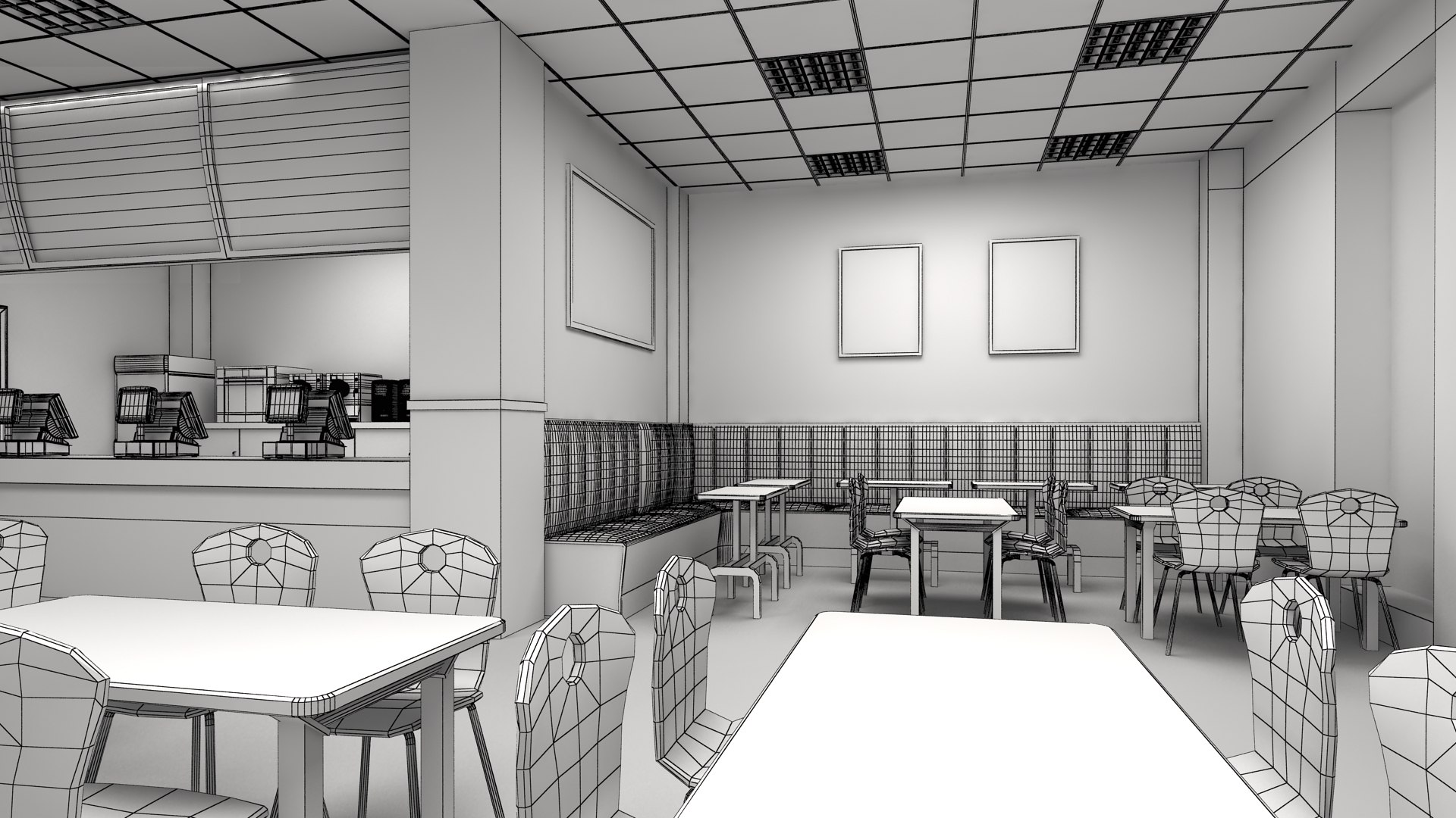 Fast Food Restaurant Interior 3D Model - TurboSquid 1652056