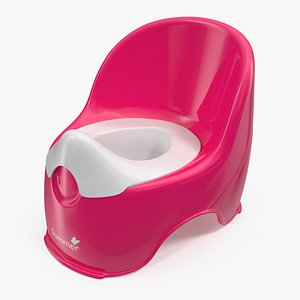 red plastic kids toilet 3D model