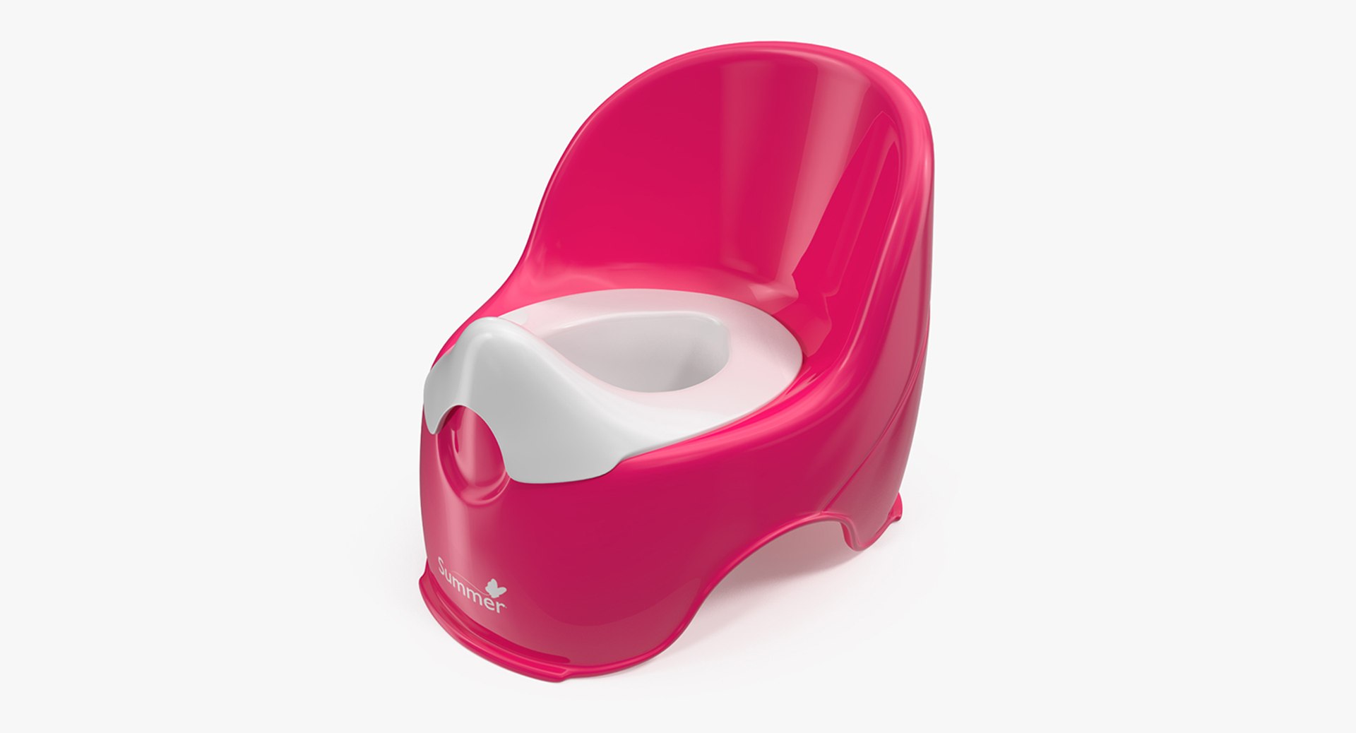 Red Plastic Kids Toilet 3D model preview