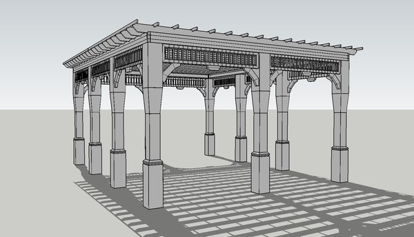 3D pergola model - TurboSquid 1160171