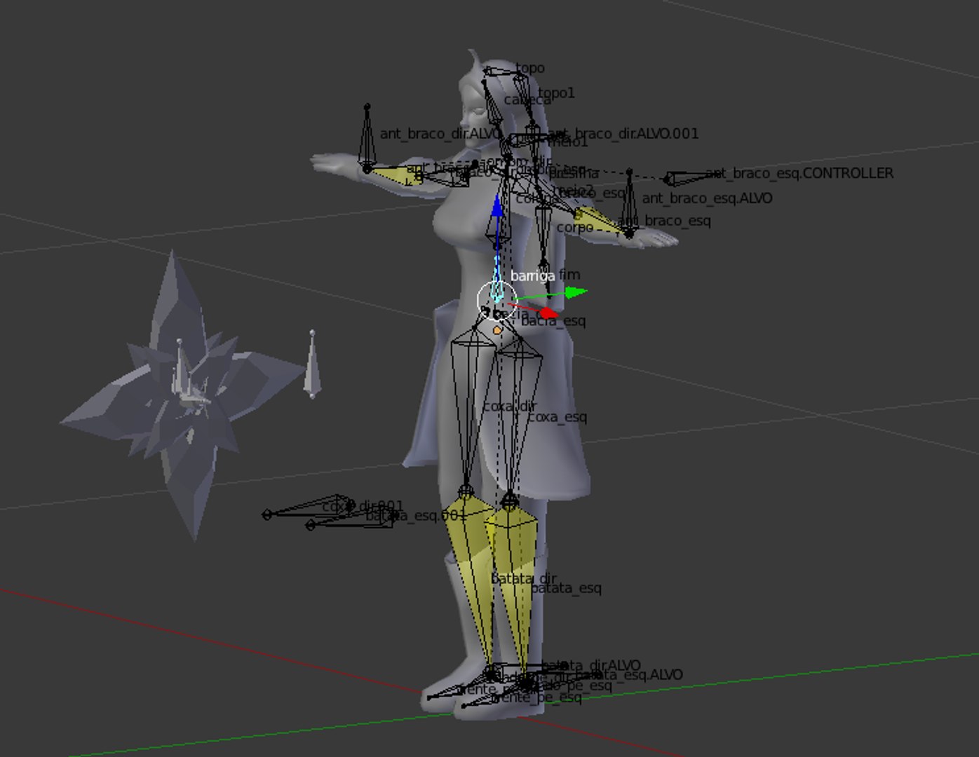 warrior womam rig ik 3d model