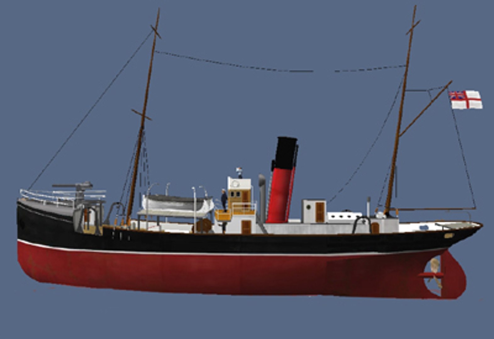 Ww1 Armed Trawler 3d Obj