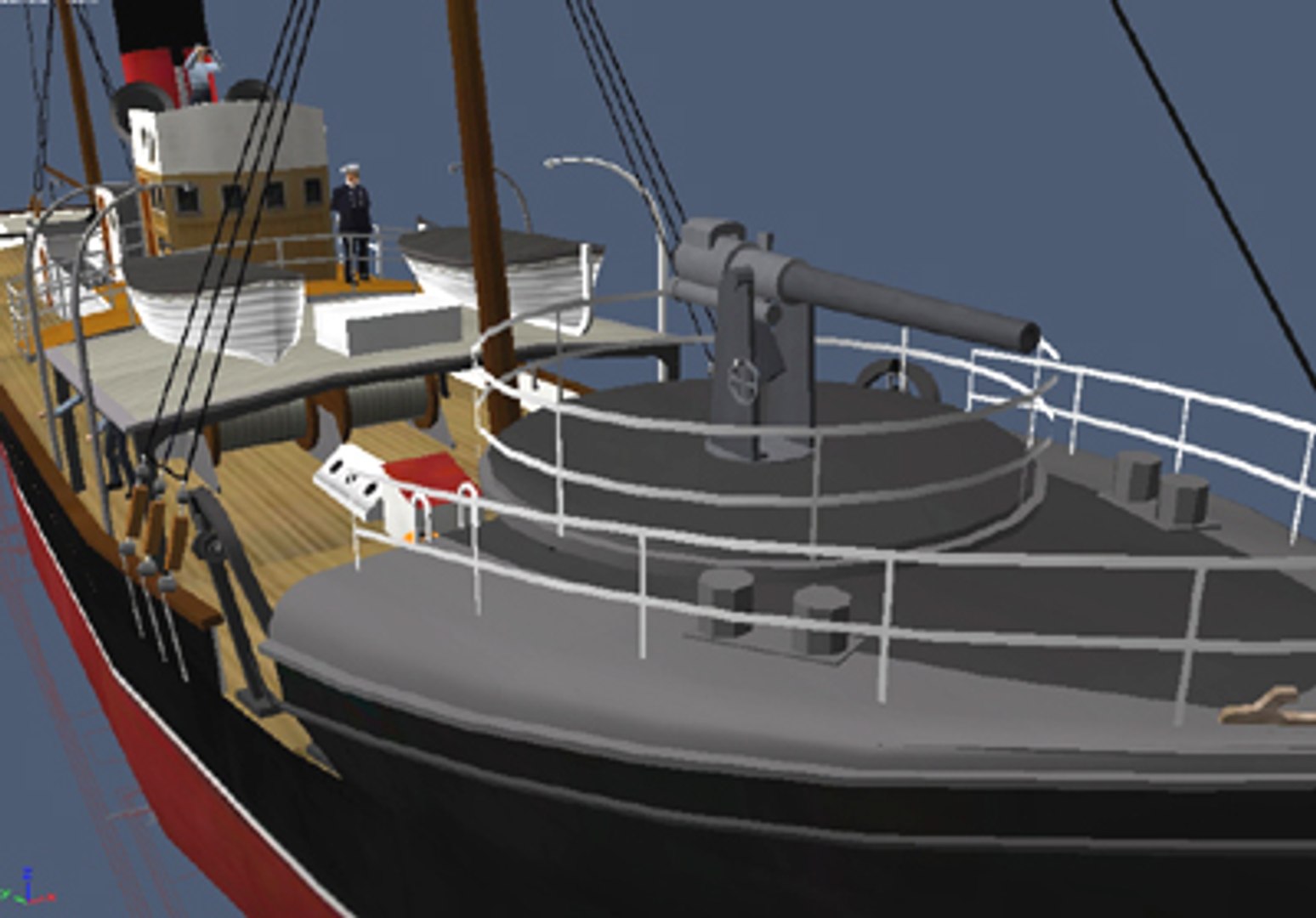 Ww1 Armed Trawler 3d Obj
