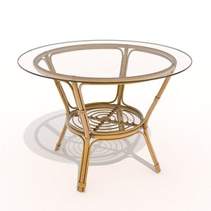 3d rattan table glass
