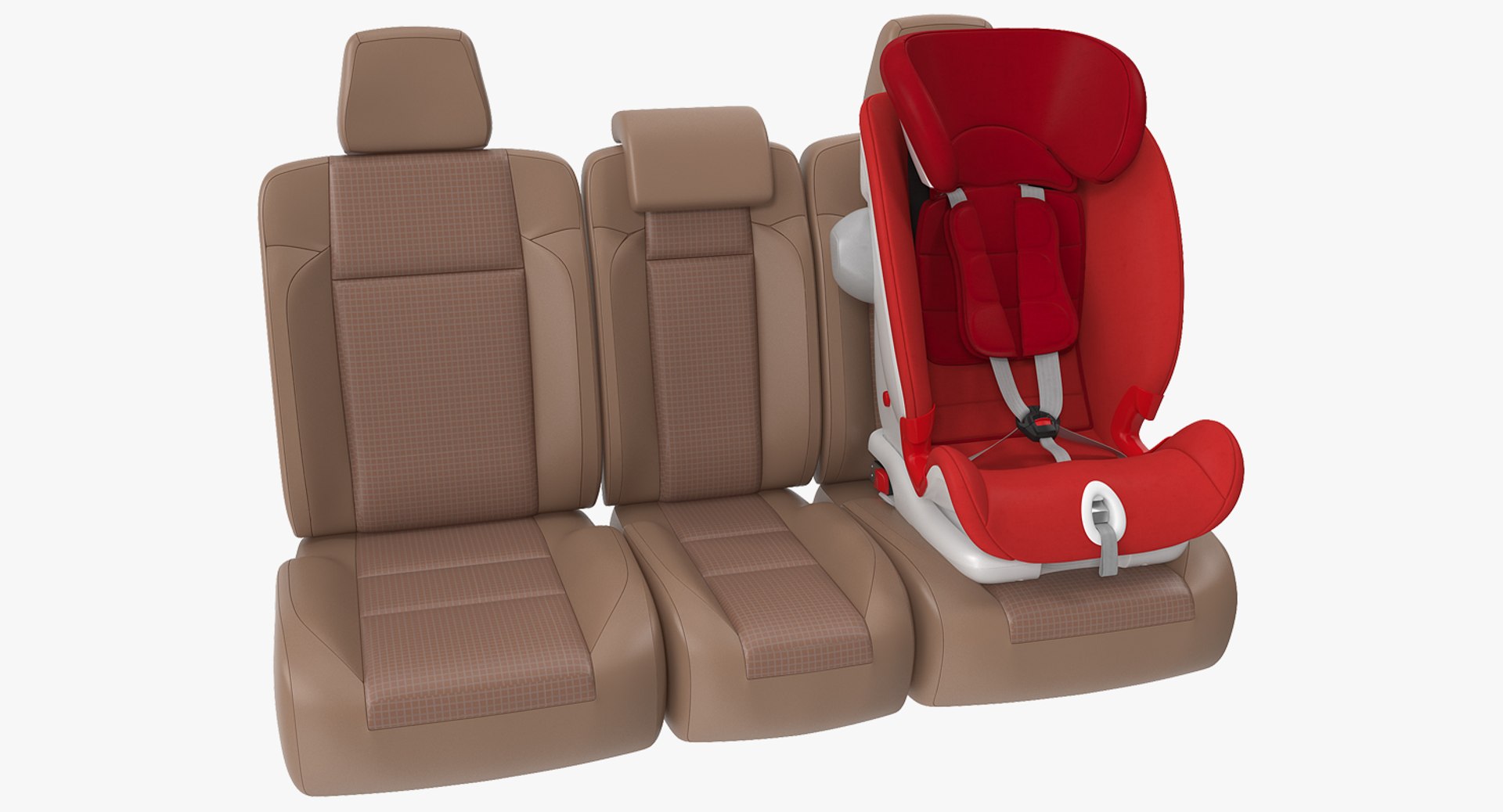 Child Safety Seat on Car Seat 3D model preview