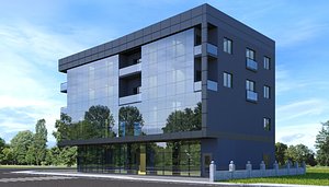 modern building residential 3D model