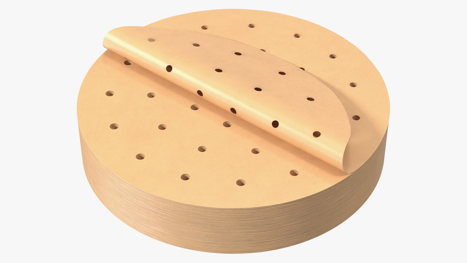 Stack of Round Fryer Parchment Paper 3D model preview