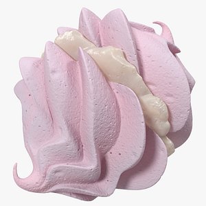 3D Pink Meringue Kisses with Vanilla Filling model