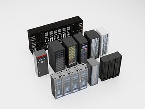 Modern Data Center Server Rack Collection 3D Model 3D model