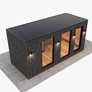 Mobile sauna and accessories 3D