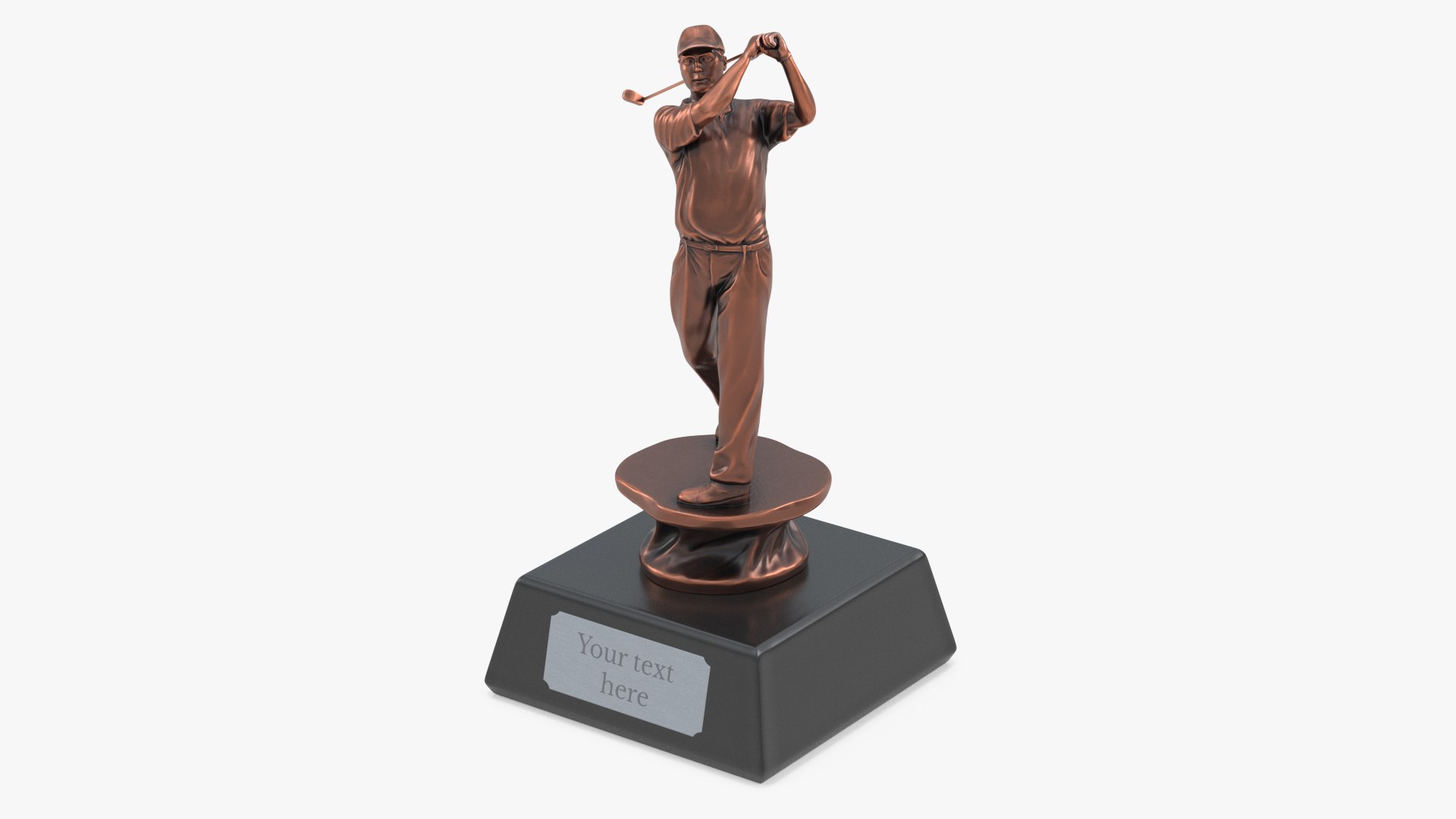 Golfer Award Bronze Mockup 3D model preview