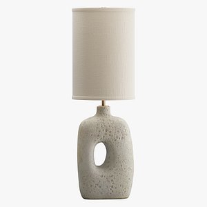 3D Hand-built stoneware Table Lamp model