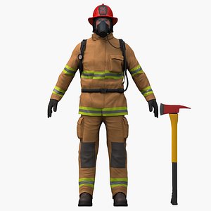 3D fireman pbr