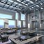 modern interior hall 3d max
