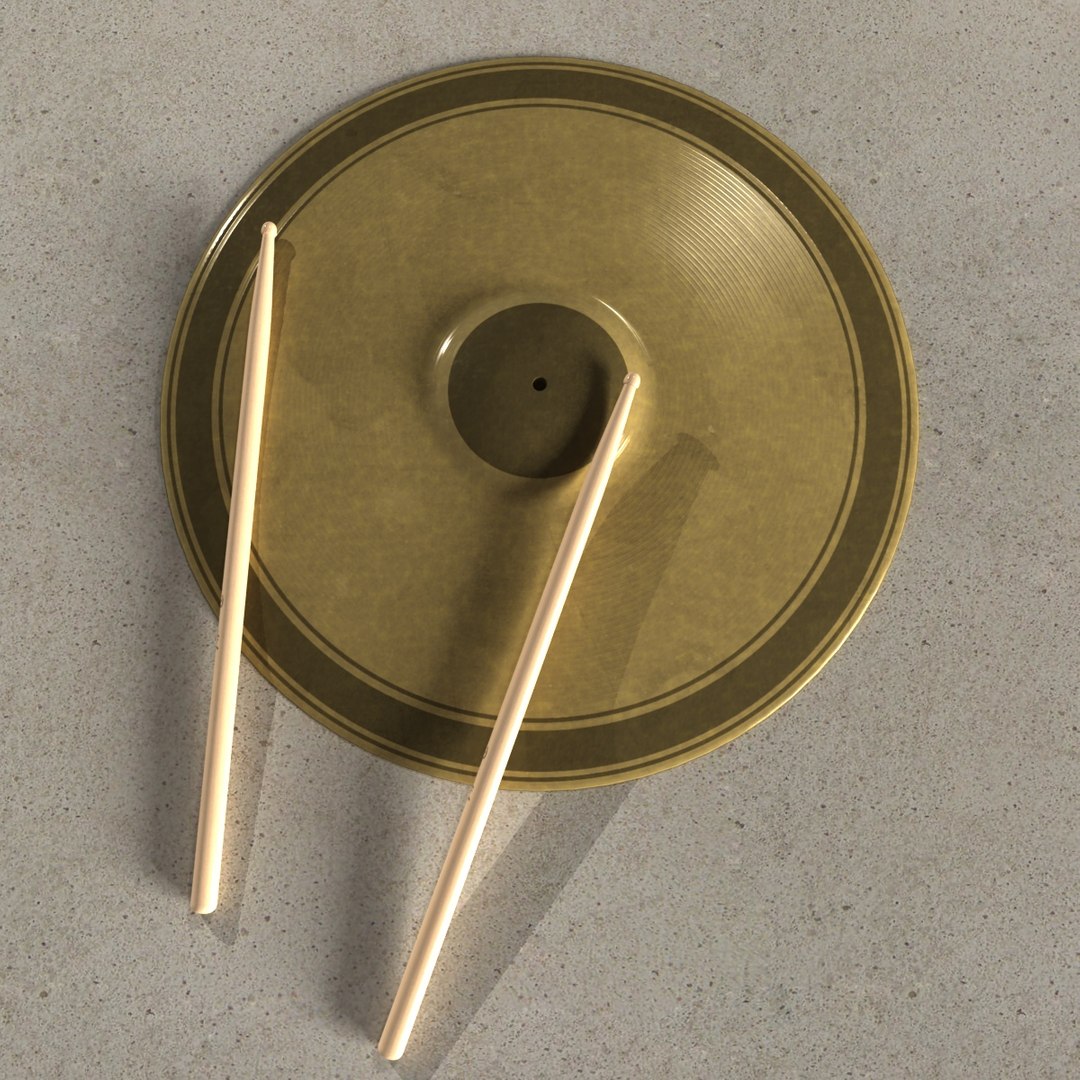 Photorealistic Cymbal Drumstick Sticks 3d Max