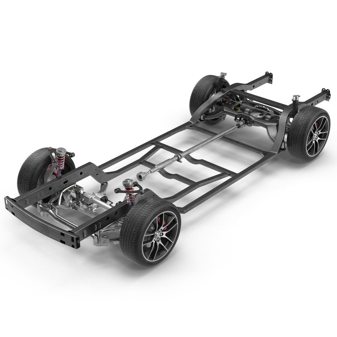 Sedan Chassis Drivetrain 3D model preview