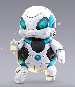 Mech Robot Turtle Cute Blue Futuristic Hitech Animal