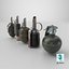 5 grenades à fragmentation tapis unique toutes les textures PBR Unity UE