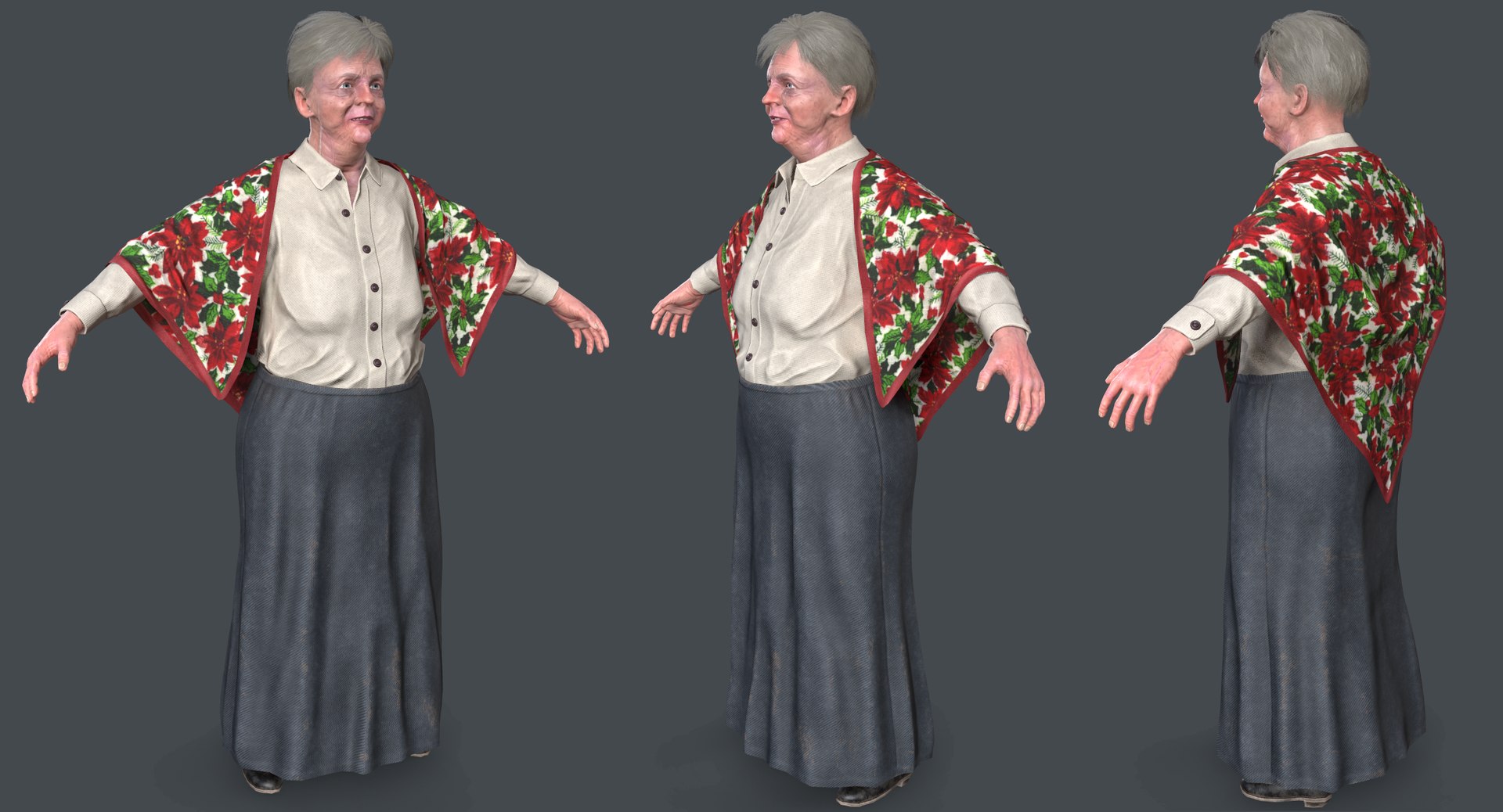 Grandma Body Clothes 3D Model - TurboSquid 1446877