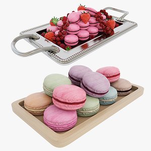 Macaroon tray collection 3D