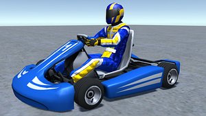 Low Poly Kart With Player - 1