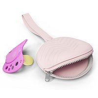 Round Baby Pacifier Pouch Pink Open