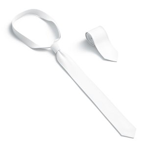 White Classic Neck Tie - rolled necktie accessory for men costume
