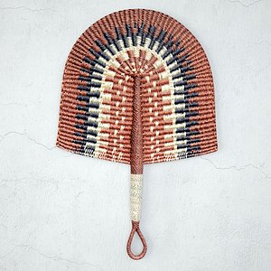 African Handwoven Fan 15 3D