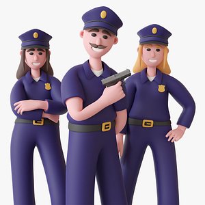 Policemen - Rigged 3D Characters 12 Animations model