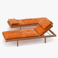BassamFellows Daybed French Calf Suede