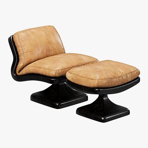 Voss Lounge Chair and Ottoman Set 3D model