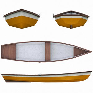 Painted Wooden Boat v7