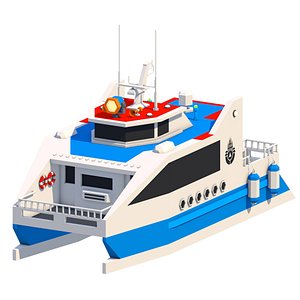 Cartoon FERRY BOAT 3D model