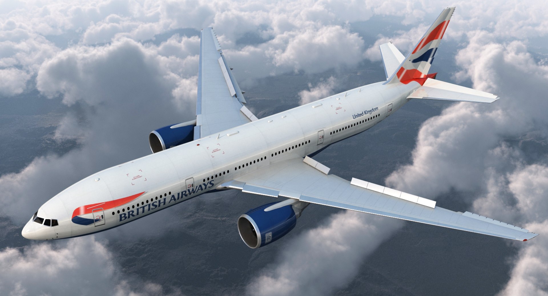 Boeing 777-200 British Airways 3d Max