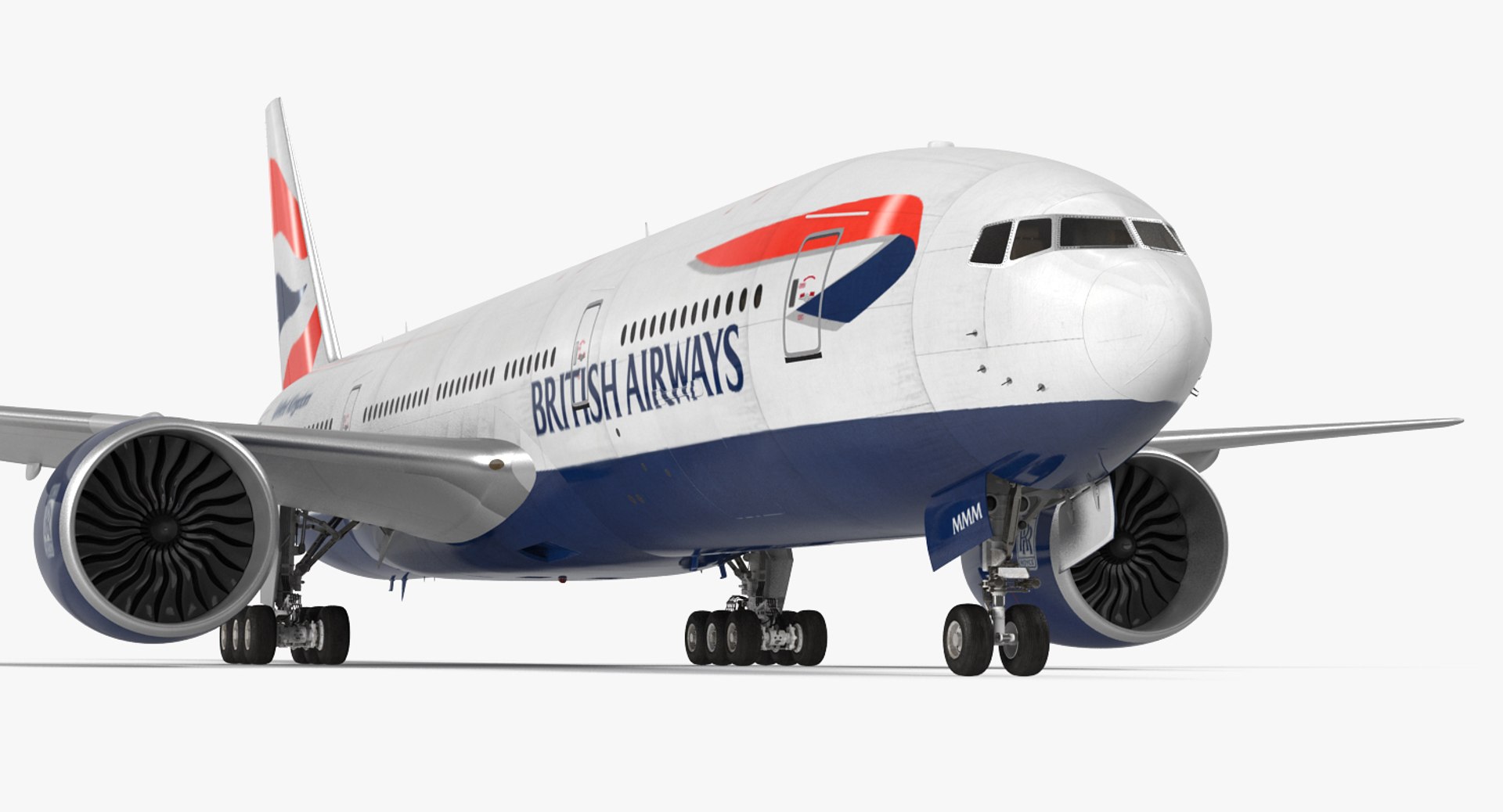 Boeing 777-200 British Airways 3D model preview
