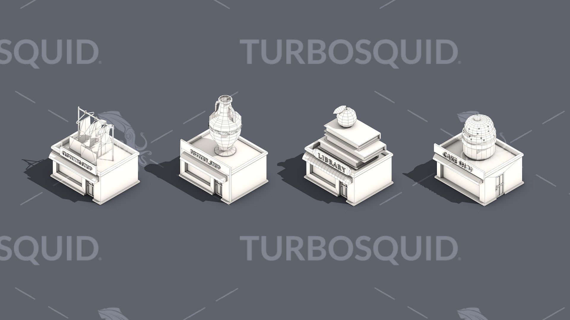 Low Poly Stores Shops Isometric Low-poly 3D Model 3D - TurboSquid 1720029