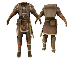 3D medieval human ranger explorer