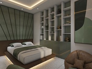 3D Interior Design of Guest Bed Room model