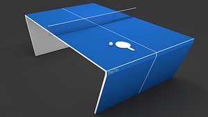modern and futuristic table tennis with ball and racket, blender cycles render