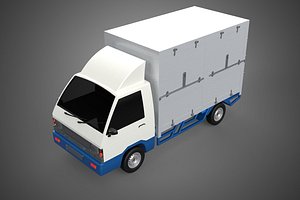 3D model MAIL POST POSTAL SERVIC DELIVERY BOX CUBE TRUCK VAN CAR VEHICLE