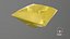 3D Princess Cut Yellow Sapphire model