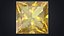 3D Princess Cut Yellow Sapphire model