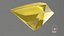 3D Princess Cut Yellow Sapphire model