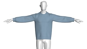 Men Basic Sweatshirt - T Pose 3D model
