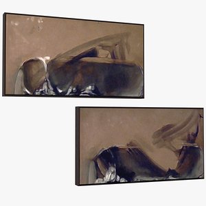modern art canvas inset 3d model