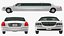 stretch limousine generic white 3D model