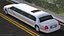 stretch limousine generic white 3D model