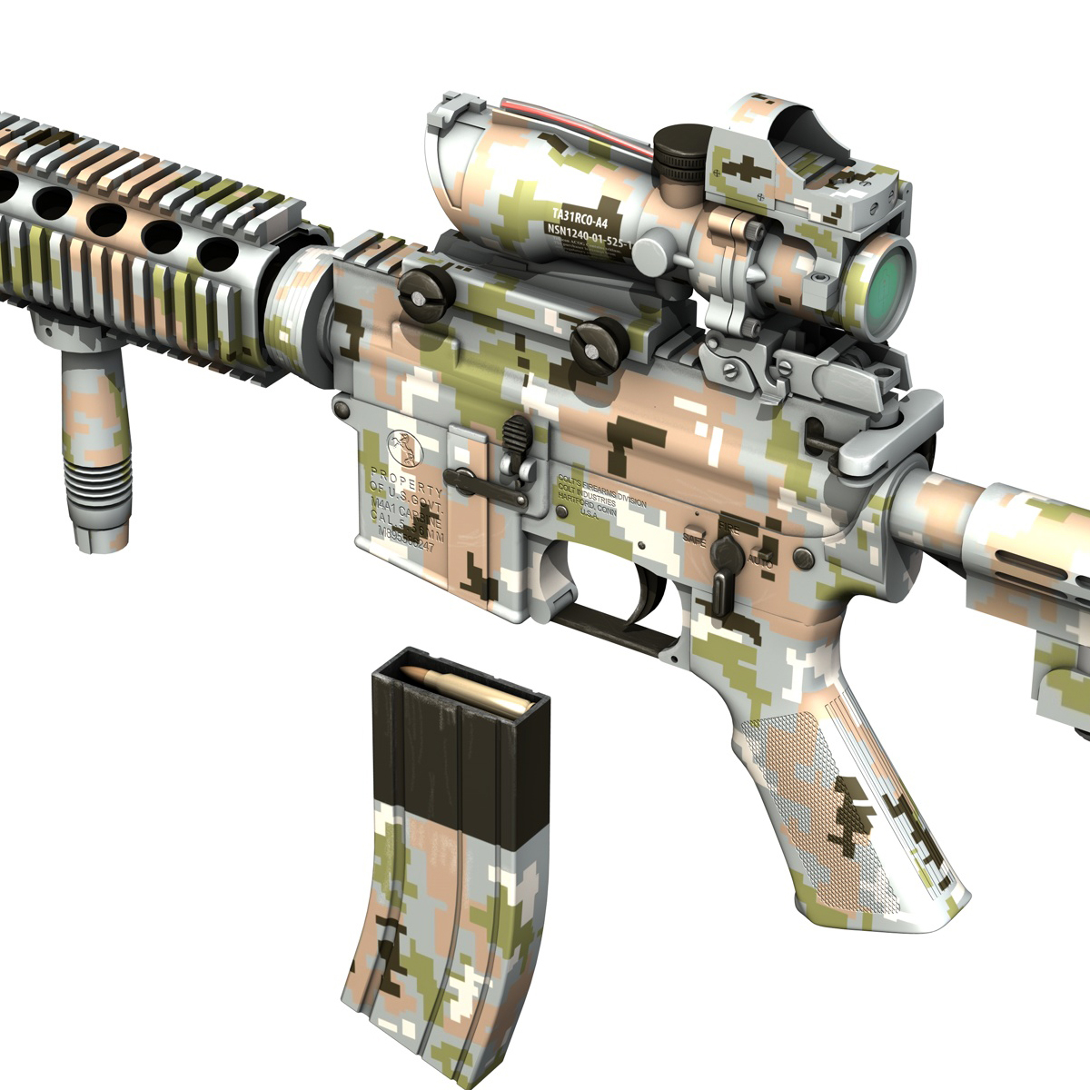 lightwave m4a1 sopmod rifle colt m4